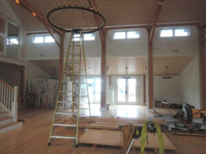 interior wedding barn, event, stair, doors