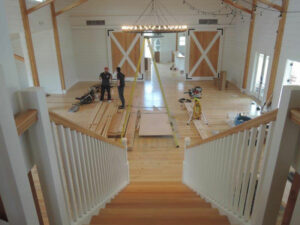 interior wedding barn, event, stair, doors