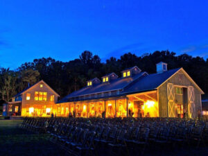 exterior winery, event, nighttime