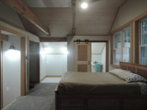 interior, barn apartment, bedroom