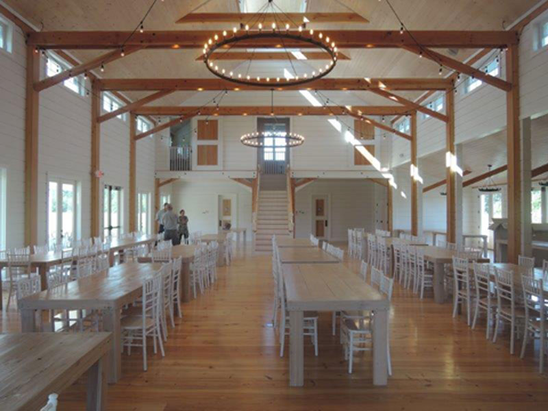 interior wedding event barn, whitewashed timber, lighting