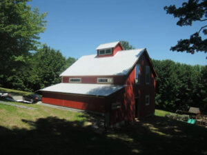 exterior red barn, office, shop, cupola