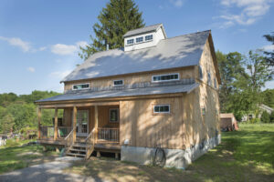 Geobarns, Organic Farmhouse, exterior, back porch, natural siding