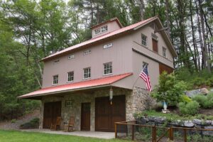 Geobarns, Classic Car and Family Barn, exterior, stone, bank barn