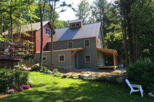 Geobarns, Lake House and Barn, exterior, hillside porch