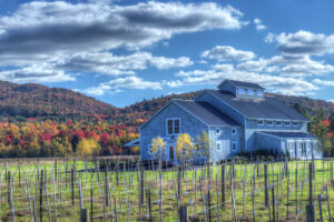 wedding barn, exterior vermont farm landscape, winery