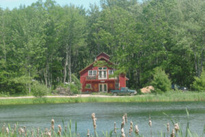 maine, barn, exterior, porch, french doors