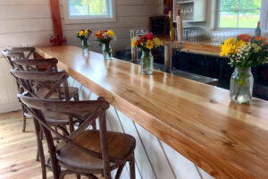 wedding barn, interior, bar and tasting area, timber, daylight