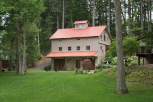 Geobarns, Classic Car and Family Barn, exterior, bank barn, stone