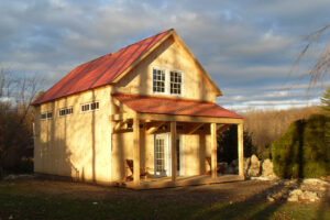 GeoBarns, Massachusetts Painting Studio, exterior sunset, farm landscape