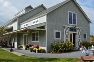 wedding barn, exterior, event, modern barn, wine tasting, porch