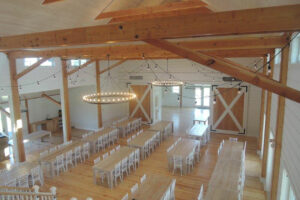wedding barn, interior, event, timber framing, whitewashed, barn doors