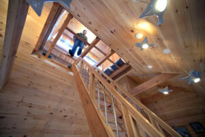 guesthouse, cupola, lighting, ladder, glass floor