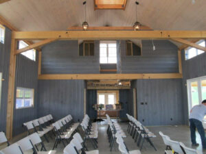 Geobarns, Holy Cross Anglican Church in Virginia, interior worship space, cupola daylight, lighting, flexible space