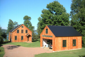 exterior timber frame, home, lake house, garage, landscape