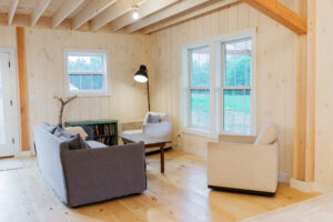 Geobarns, Shenandoah Modern Farmhouse living room with exposed beams