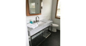 Geobarns, NY, Catskills, Modern Farmhouse, Bathroom, Marble Sink