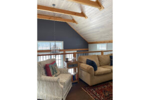 Geobarns, New Hampshire farmhouse, loft, vaulted ceiling, ski chalet