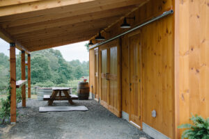 Geobarns; Virginia; Historic Homestead; Garage Barn; Natural Siding; Metal Roof; Cupola; Rolling Barn Doors