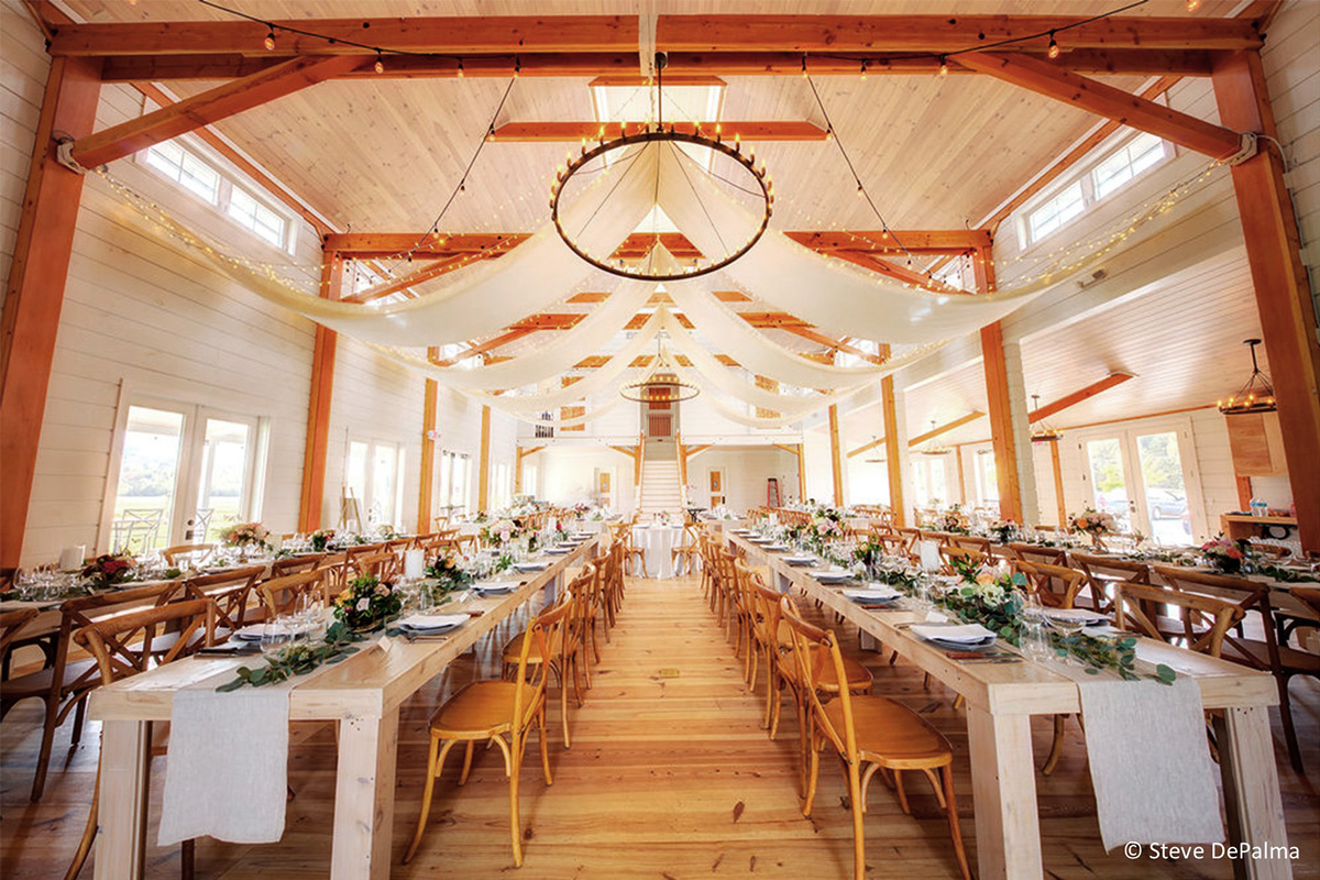 The stunning interior of the Barn at Smuggler's Notch, designed and built by Geobarns