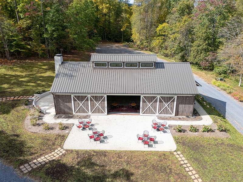 Lovingston Winery Pavilion, designed and built by Geobarns